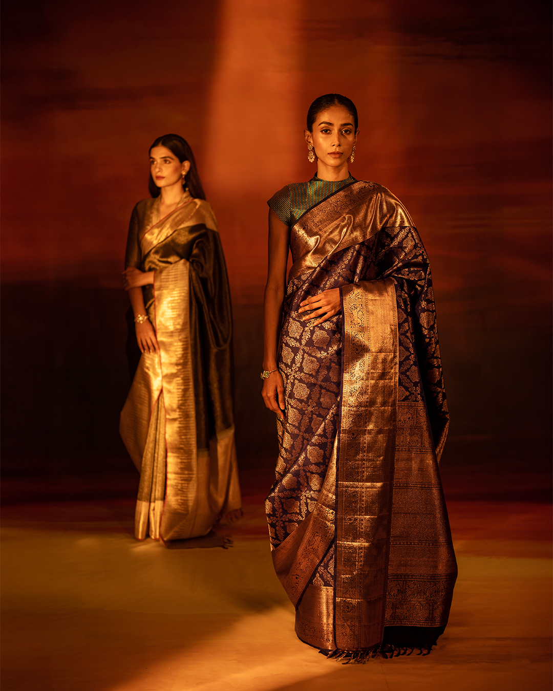 Blue Banarasi kachivaram brocade saree
