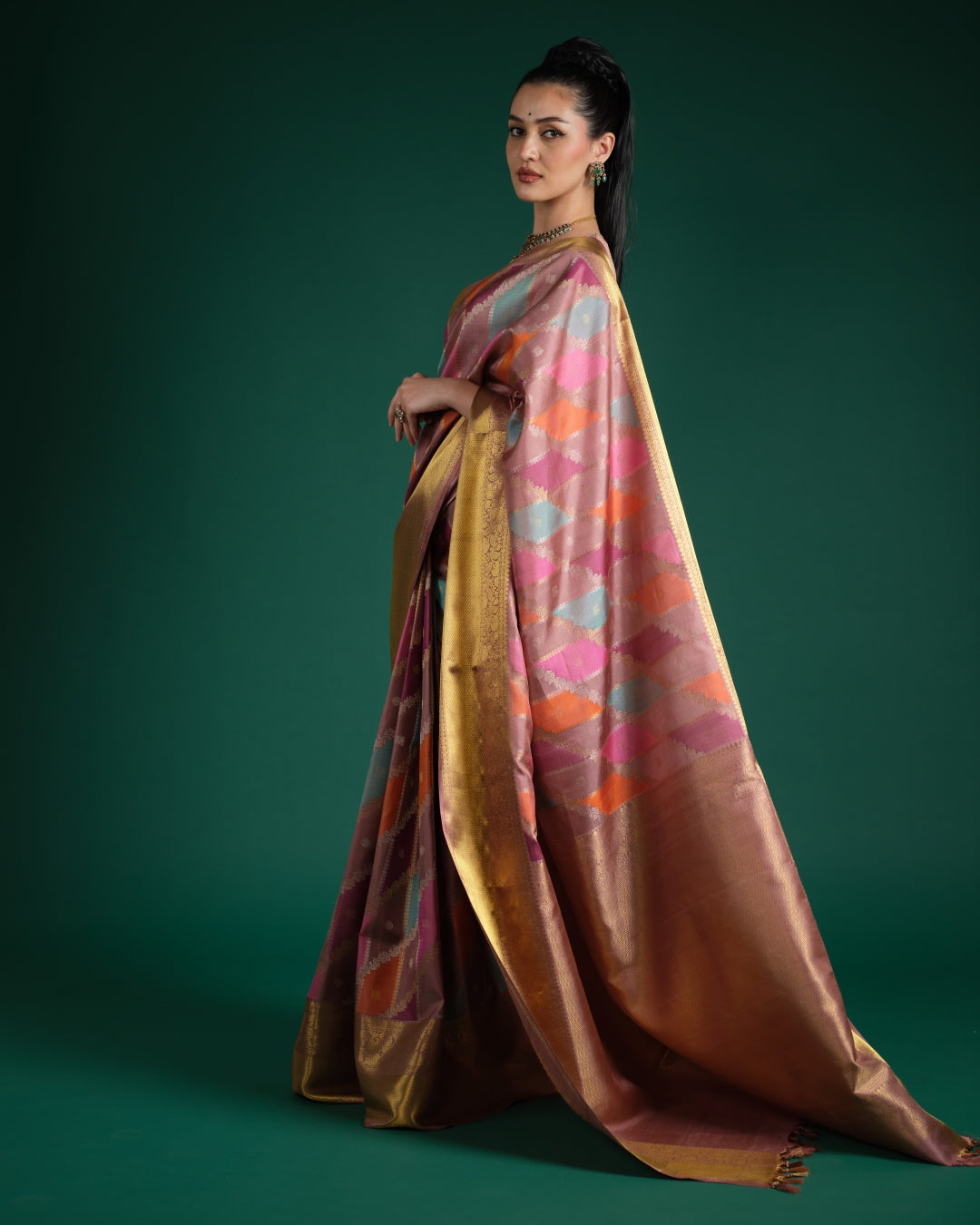 Pale Brown Kanchi Silk Saree
