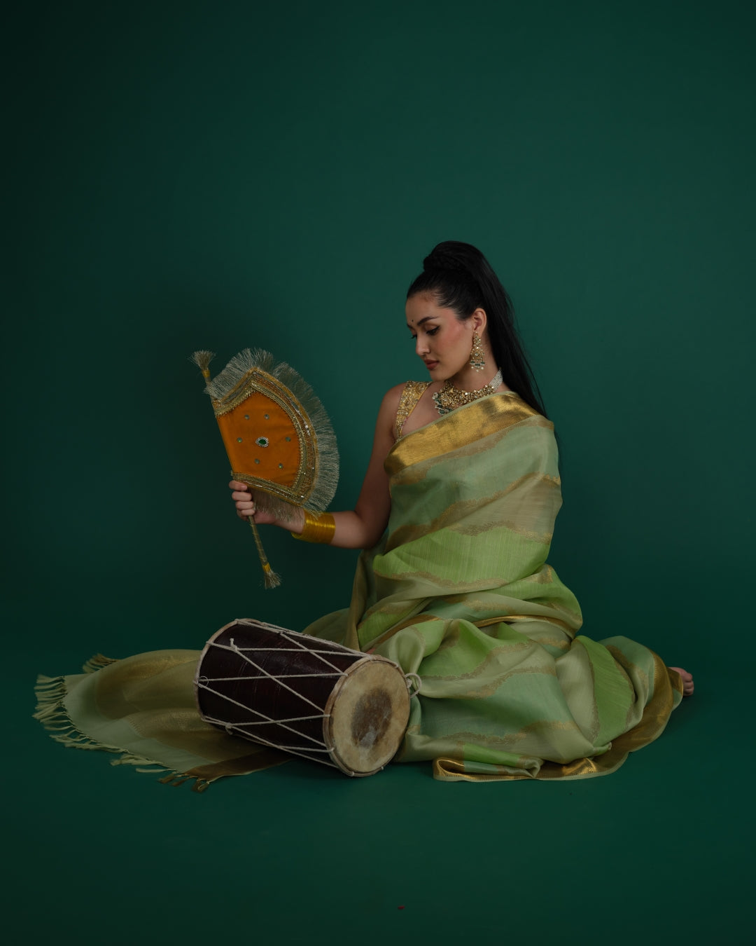 Pista Green Kanchi Kora Saree