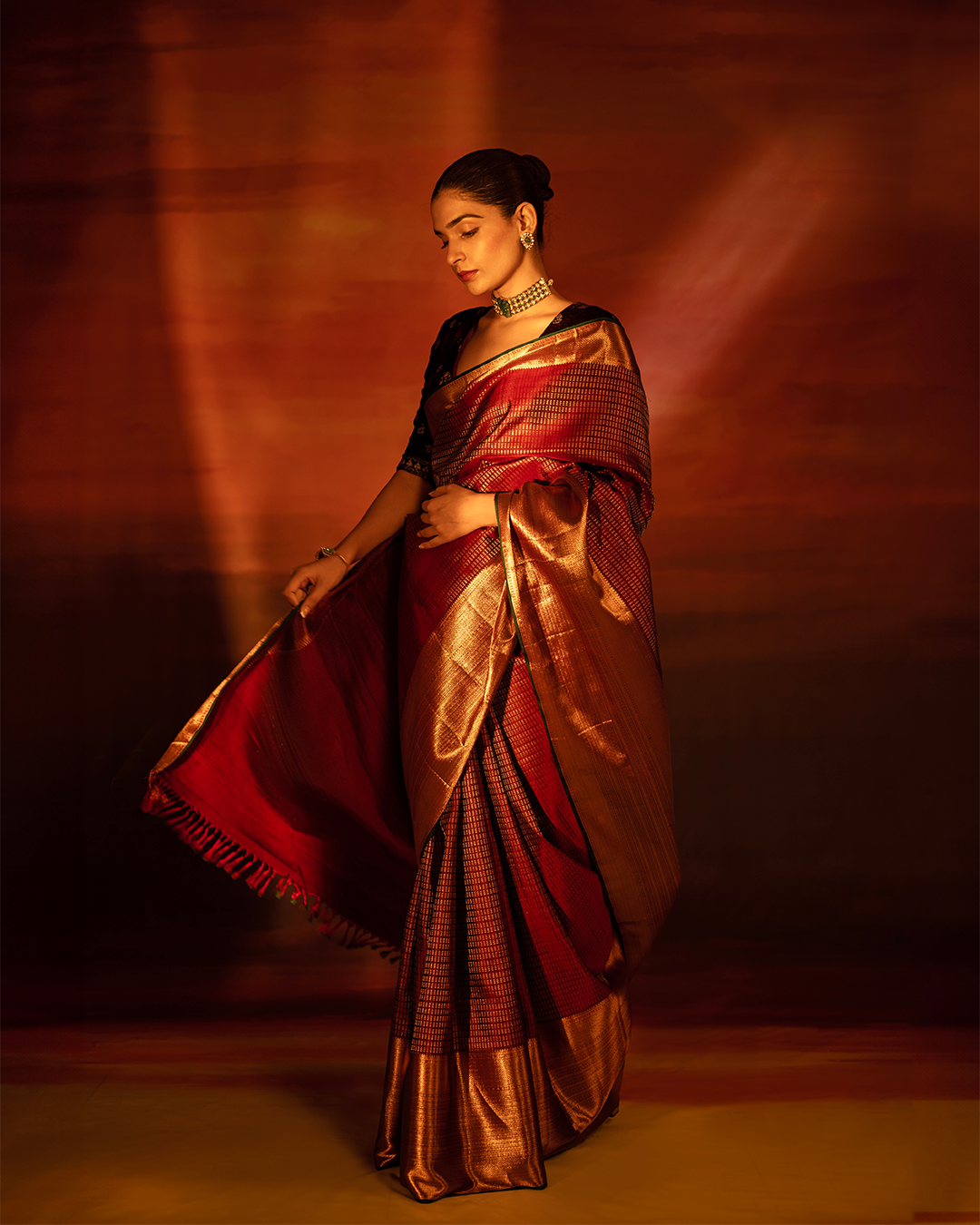 Maroon Kanchivaram Silk Saree