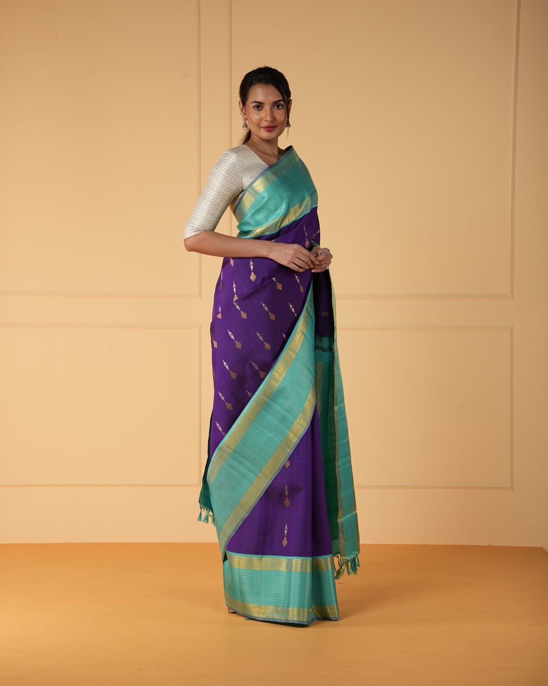 Purple Kanchivaram Silk Saree