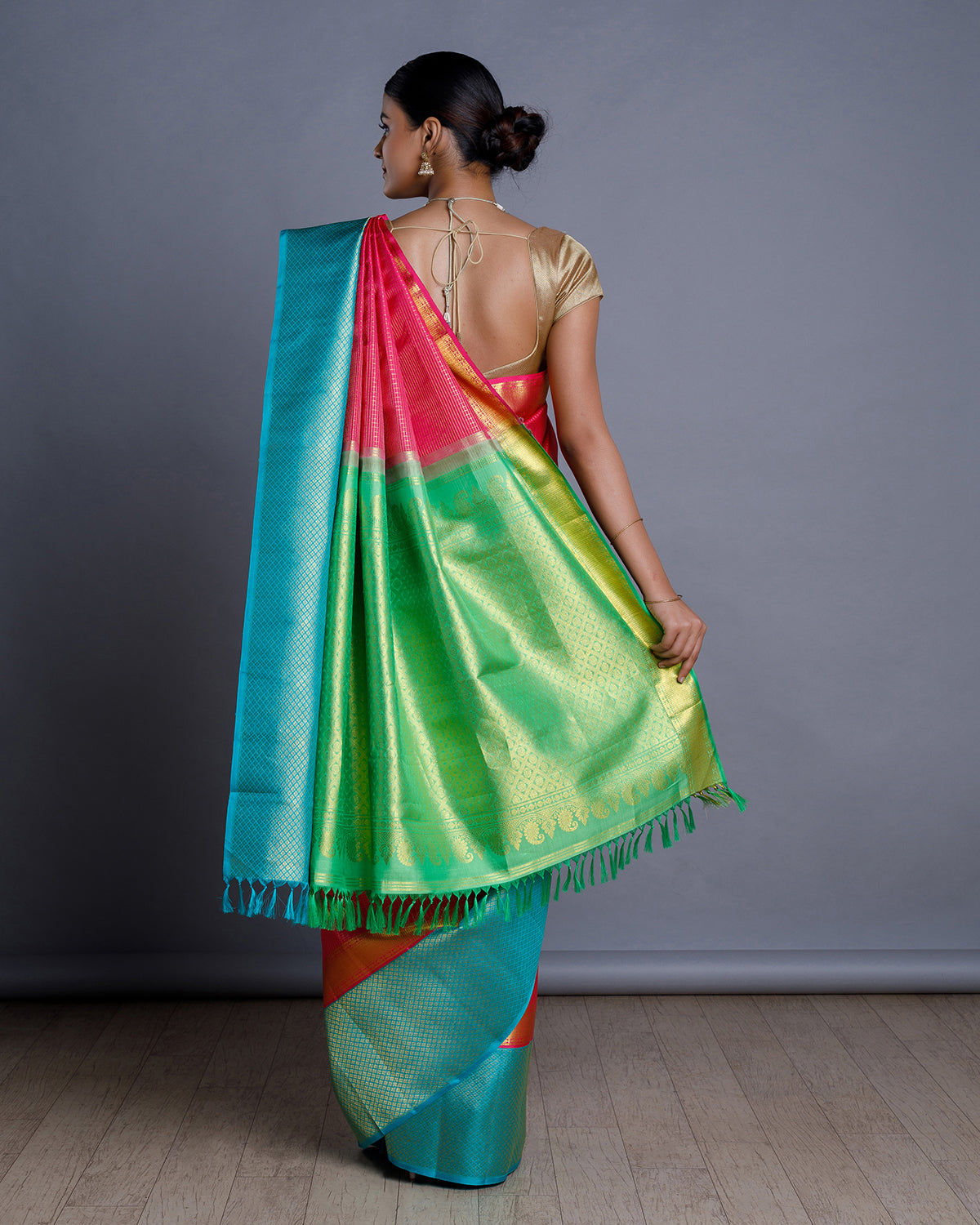 Pink Handloom Kanchivaram Saree