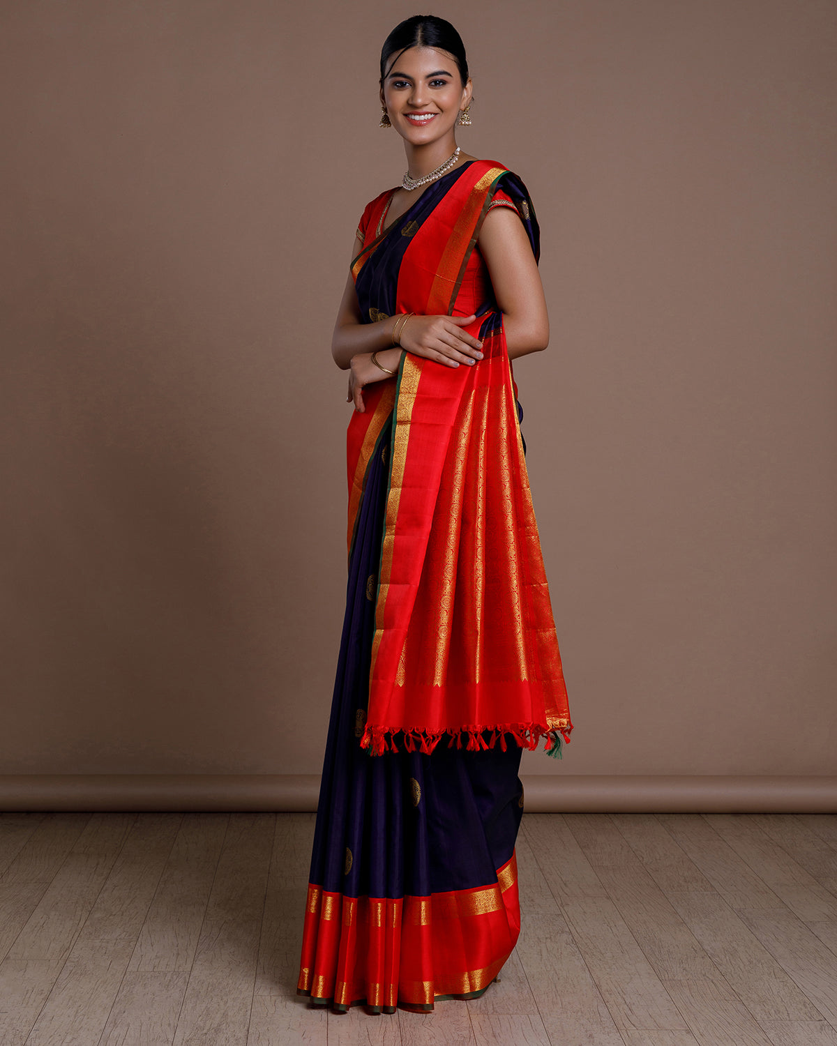 Blue Kanchivaram Handloom Silk Saree