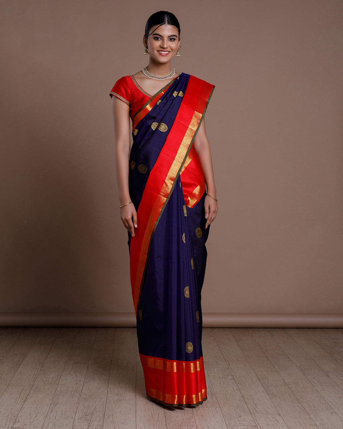 Blue Kanchivaram Handloom Silk Saree