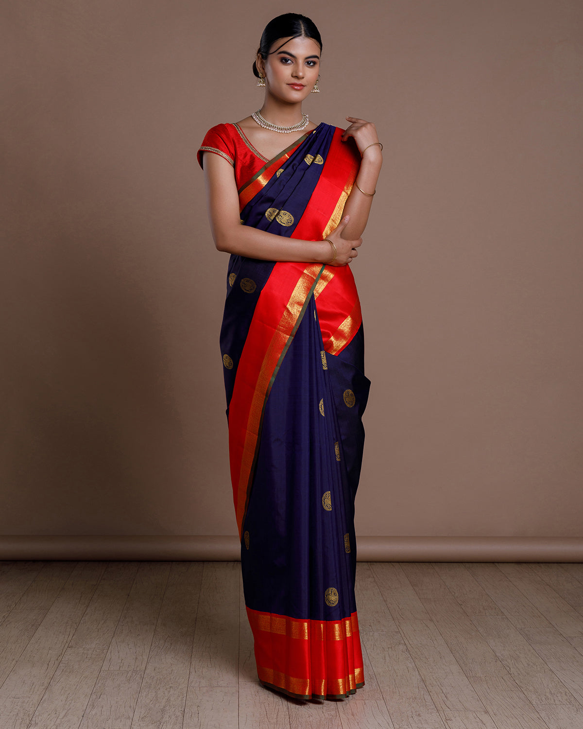 Blue Kanchivaram Handloom Silk Saree