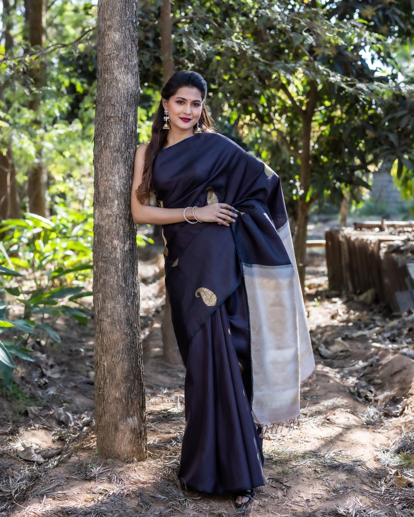 Black Kanchivaram Silk Saree