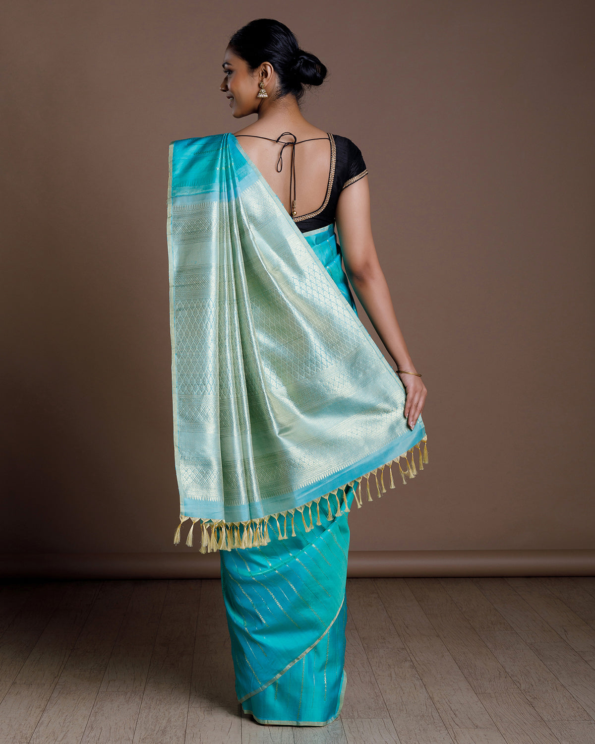 Blue Kanchivaram Handloom Silk Saree