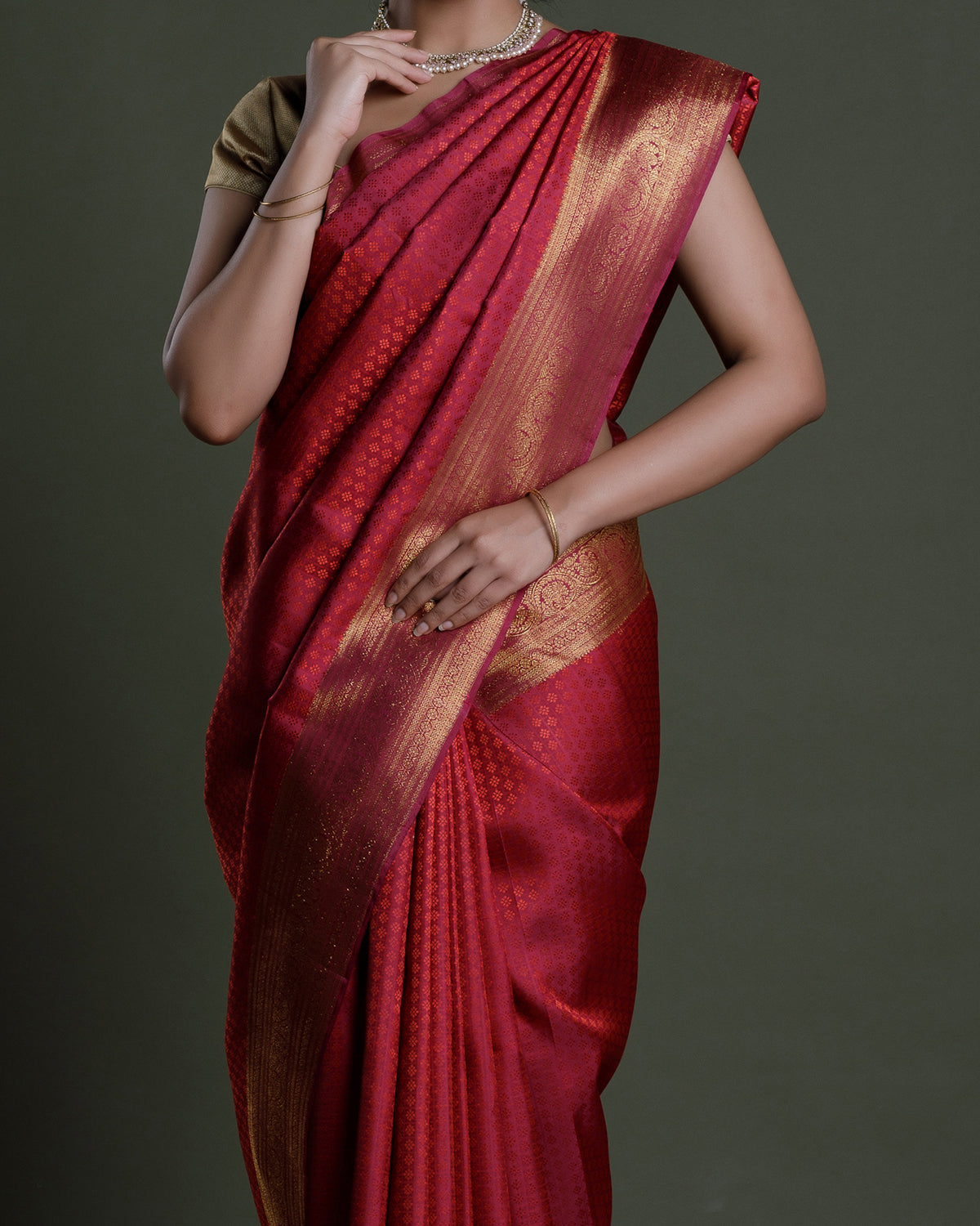 Marron Kanchivaram Handloom Silk Saree