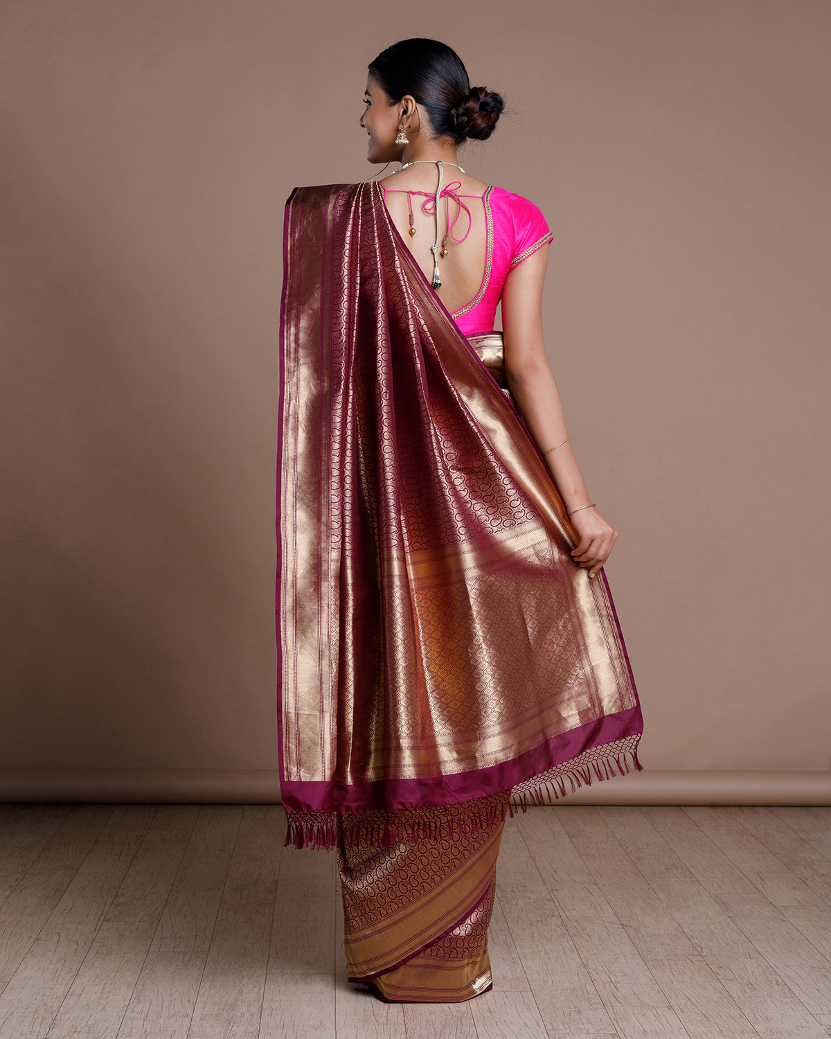 Purple Banaras Handloom Silk Saree