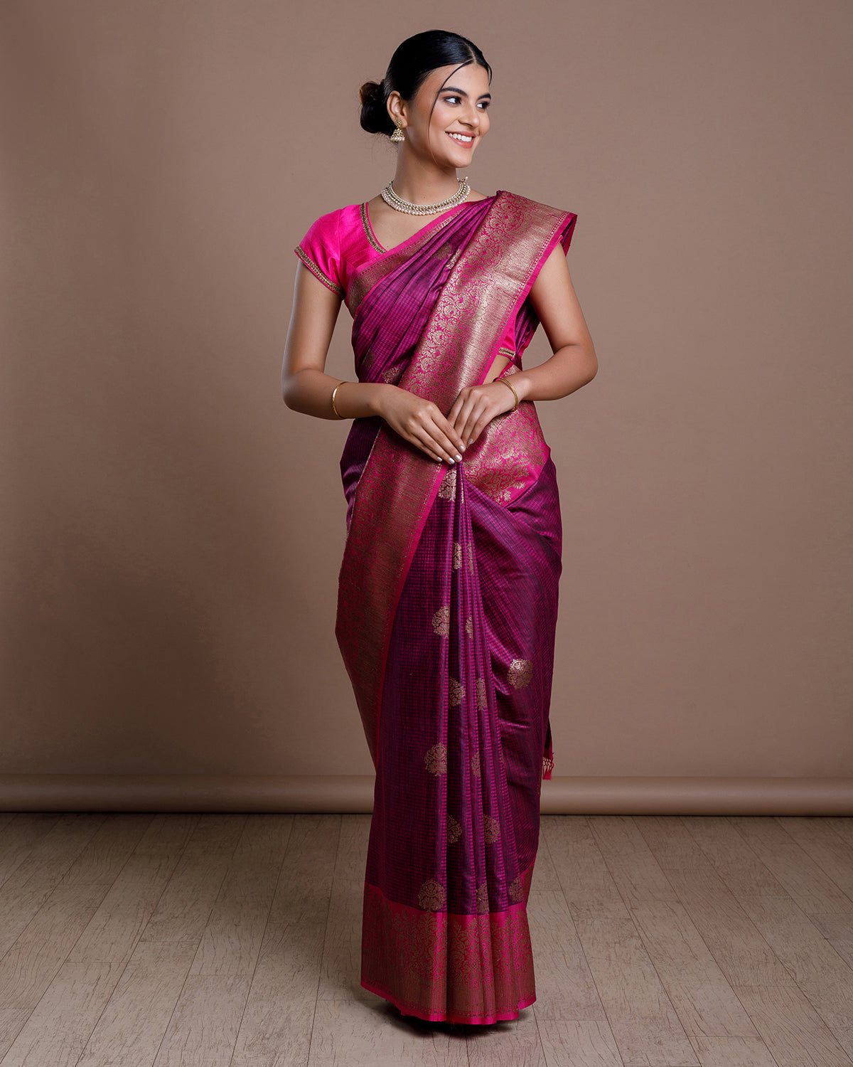 Magenta Banaras Handloom Silk Saree