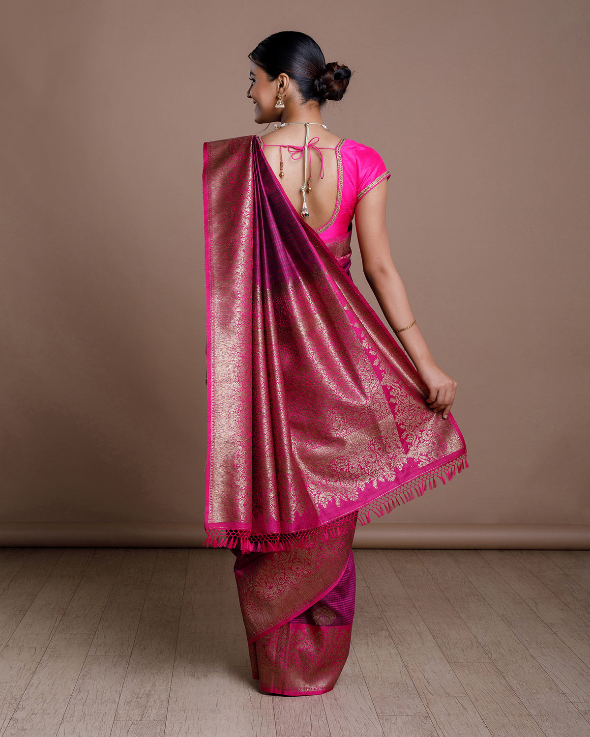 Magenta Banaras Handloom Silk Saree