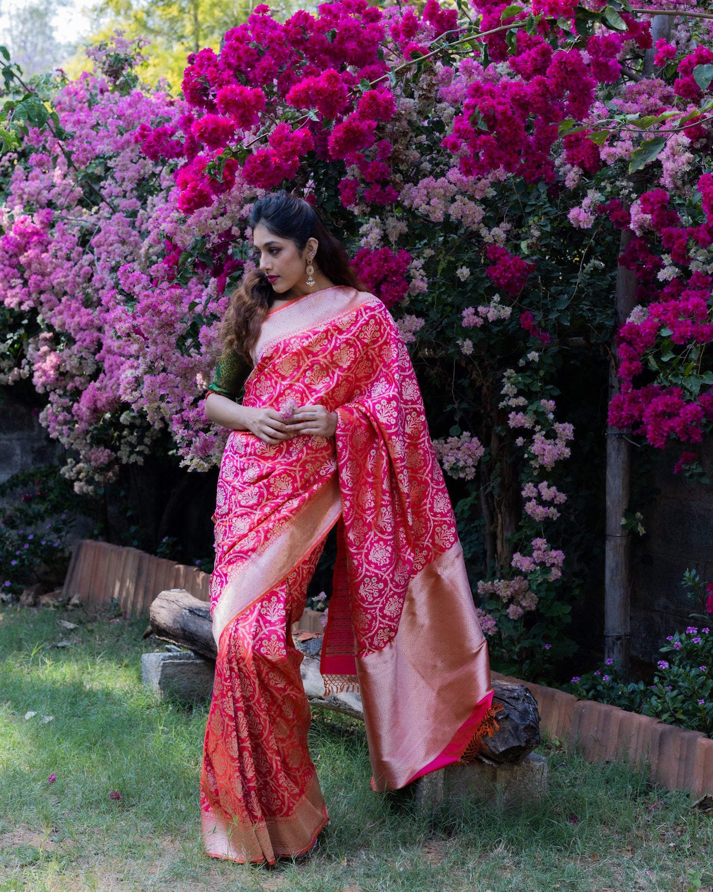 Pink Banarasi Silk Saree