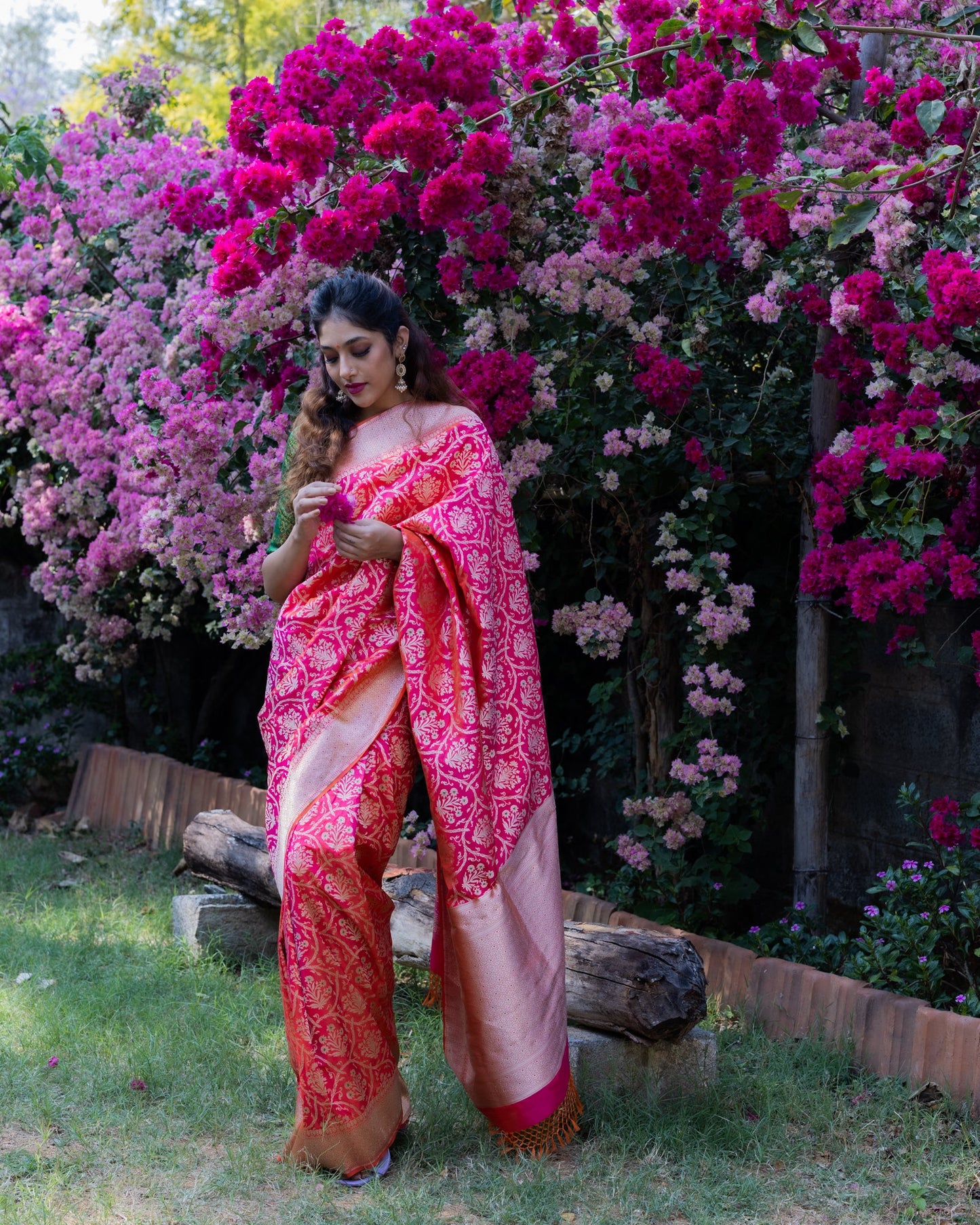 Pink Banarasi Silk Saree