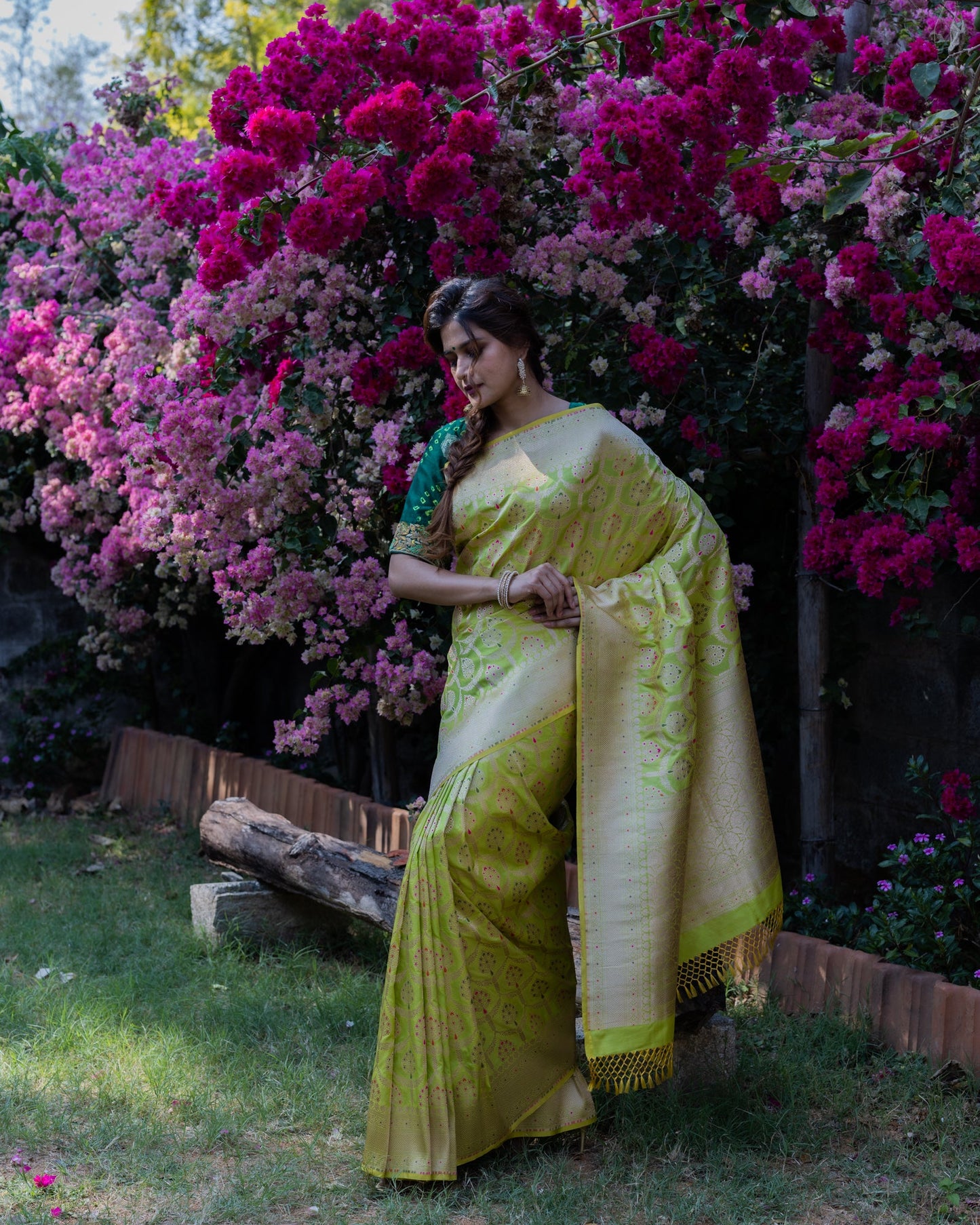 Green Banarasi Silk Saree