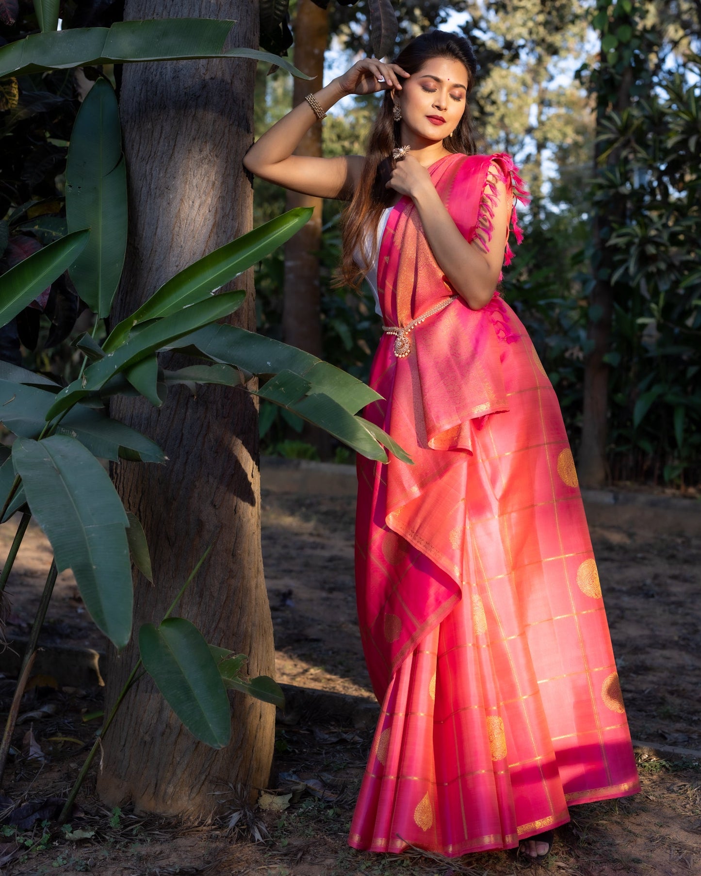 Pink Kanchivaram Silk Saree
