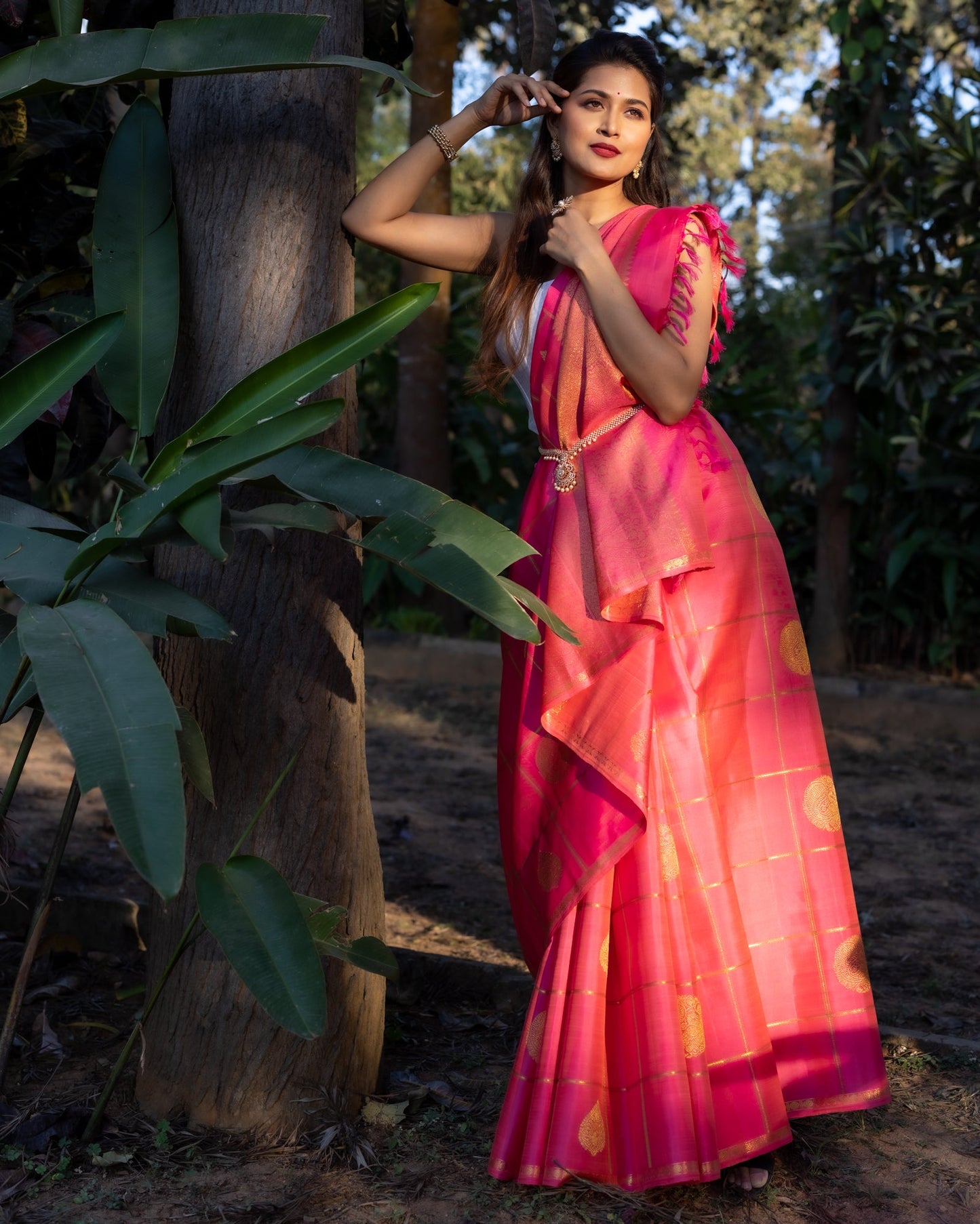 Pink Kanchivaram Silk Saree