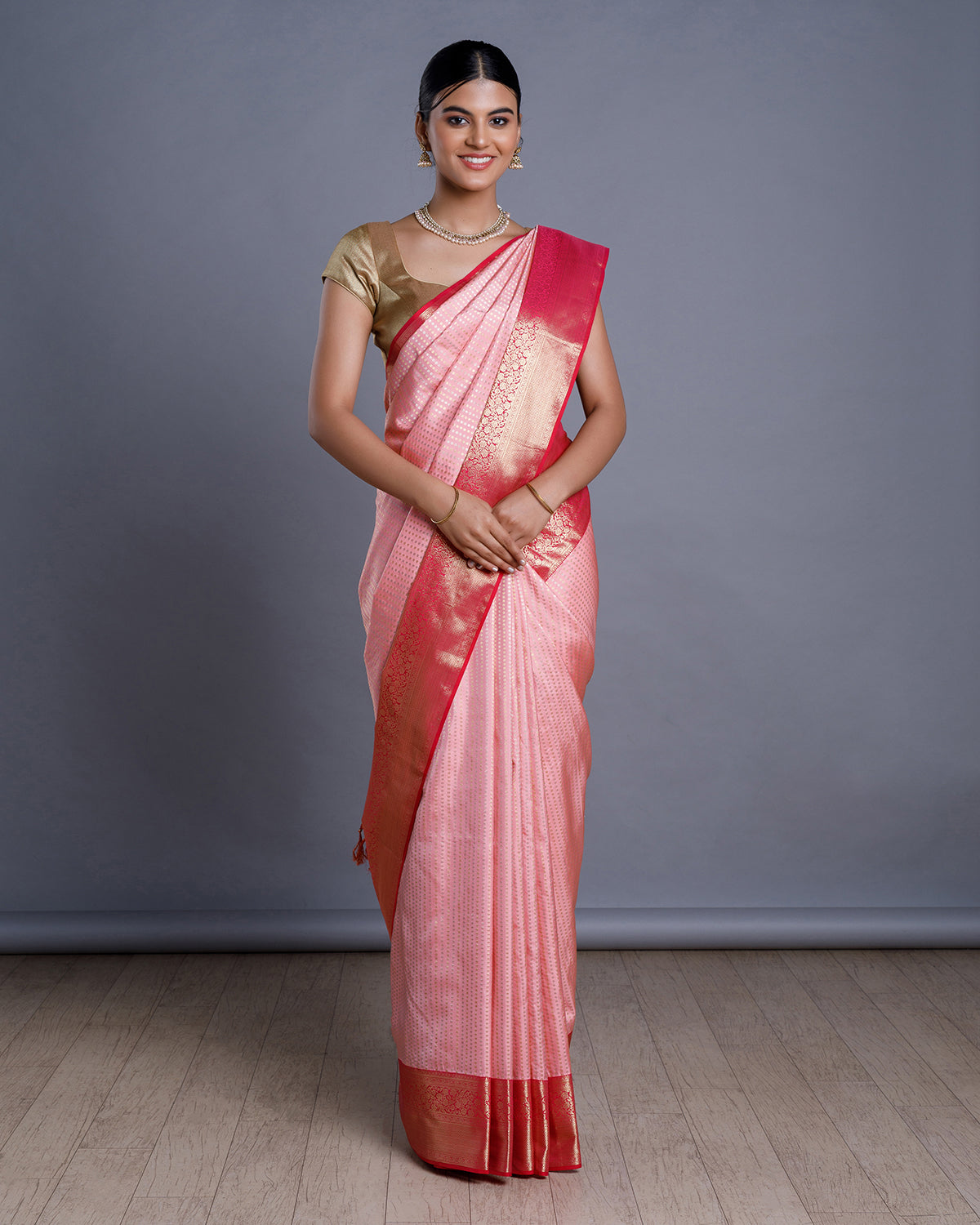 Pink Handloom Silk Saree