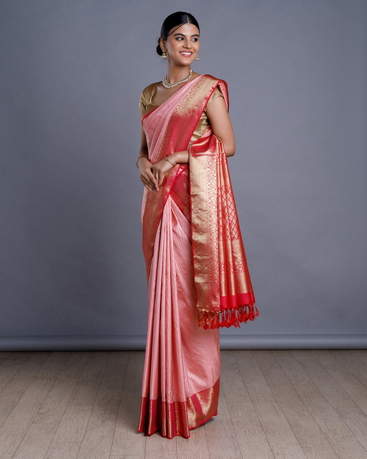 Pink Handloom Silk Saree