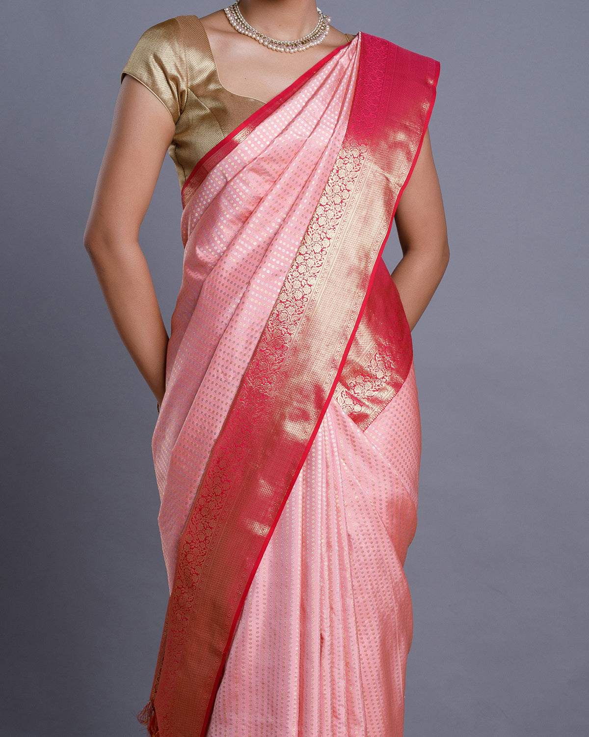 Pink Handloom Silk Saree