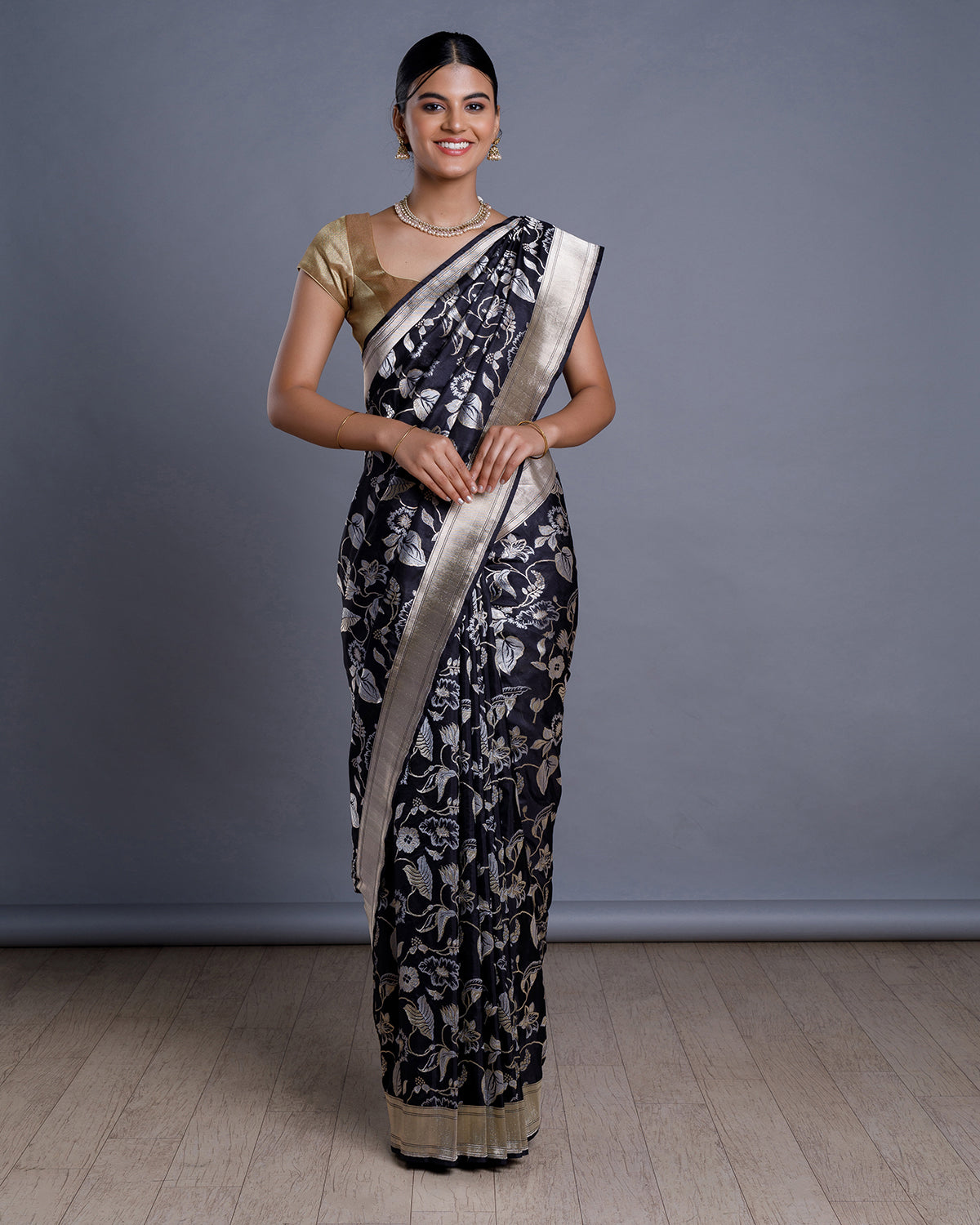 Black Banaras Handloom Silk Saree