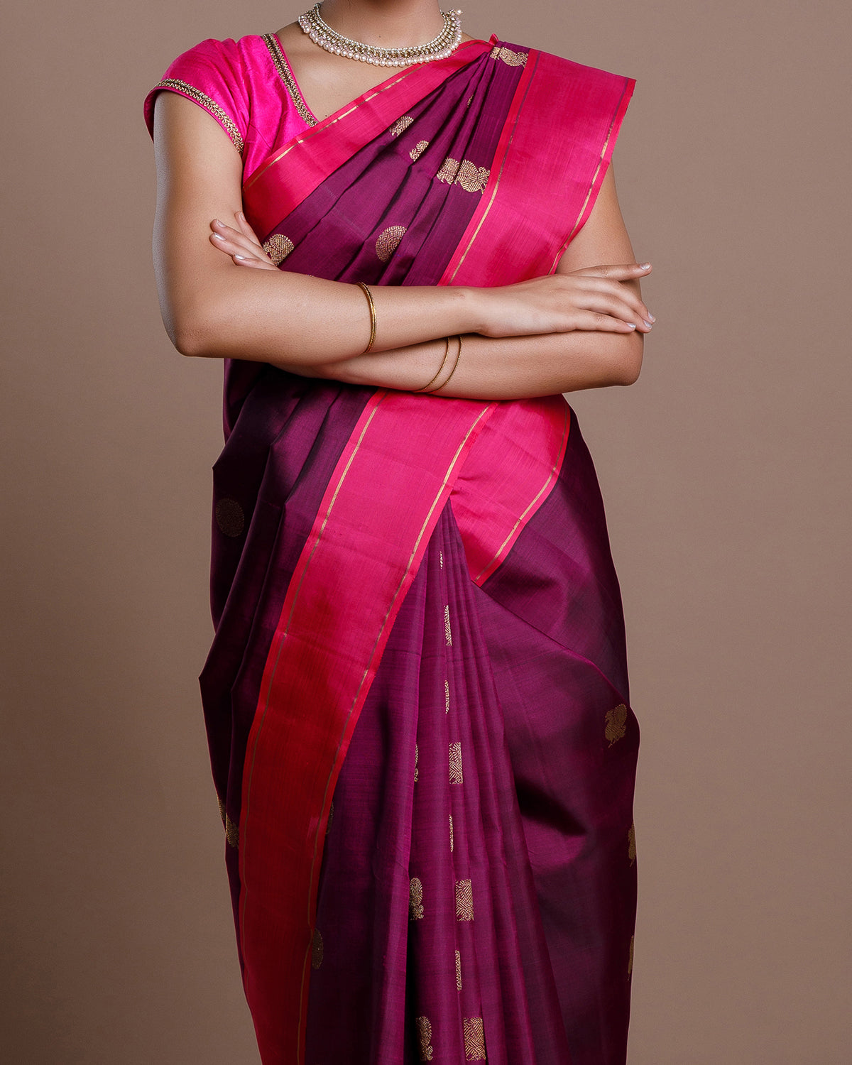 Purple Kanchivaram Handloom Silk Saree