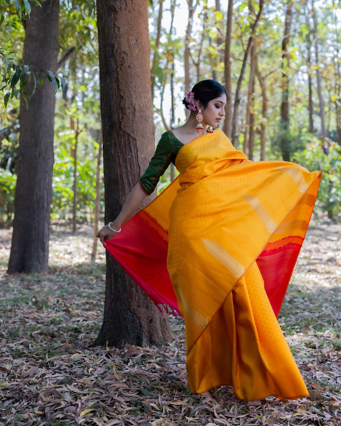Yellow Kanchivaram Handloom Silk Saree