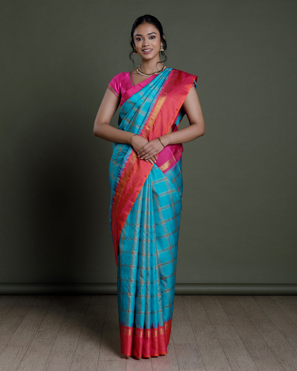 Blue Kanchivaram Handloom Silk Saree