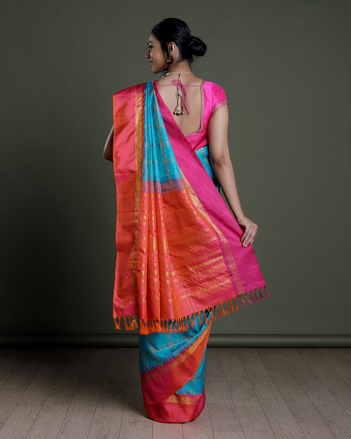 Blue Kanchivaram Handloom Silk Saree