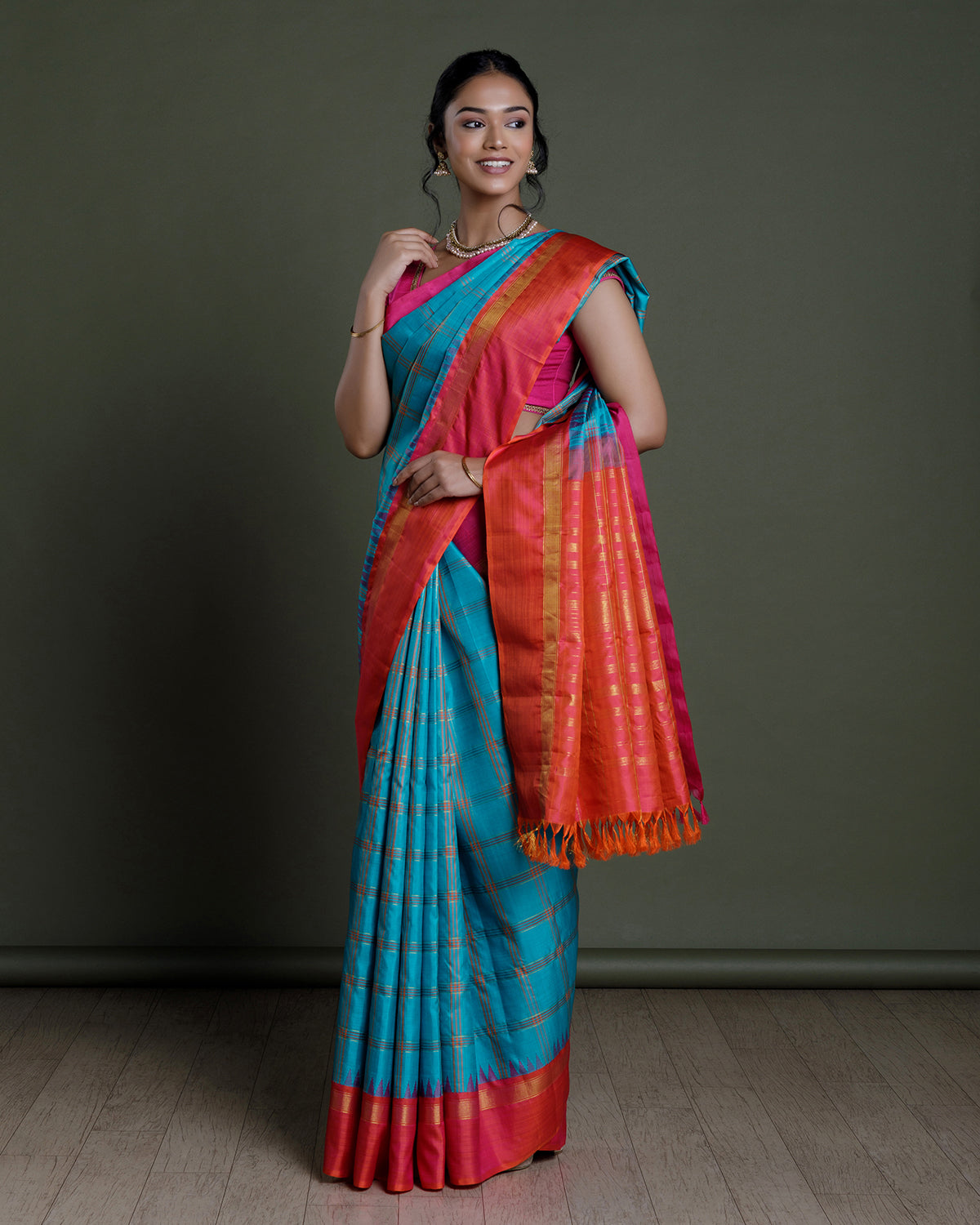 Blue Kanchivaram Handloom Silk Saree