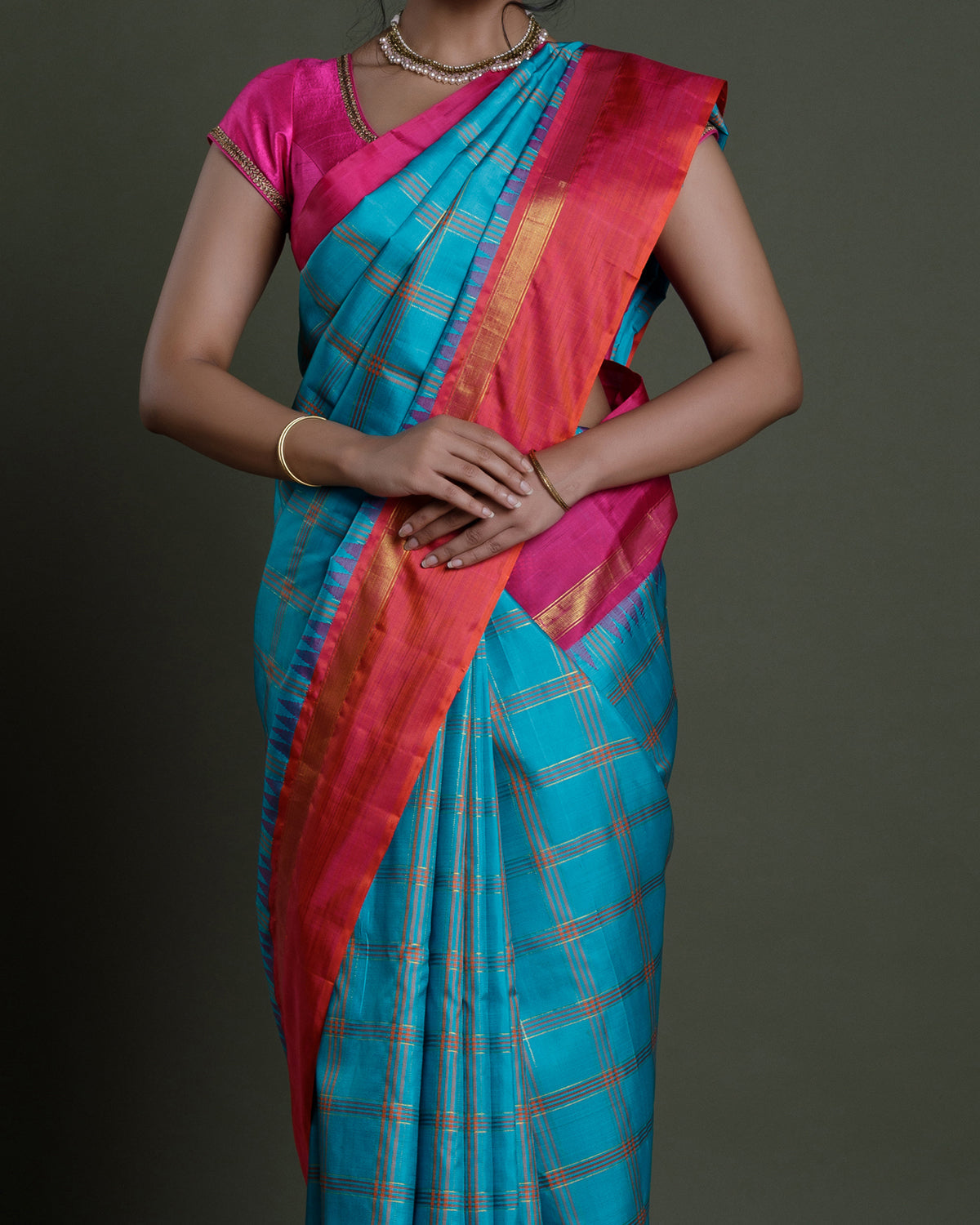 Blue Kanchivaram Handloom Silk Saree