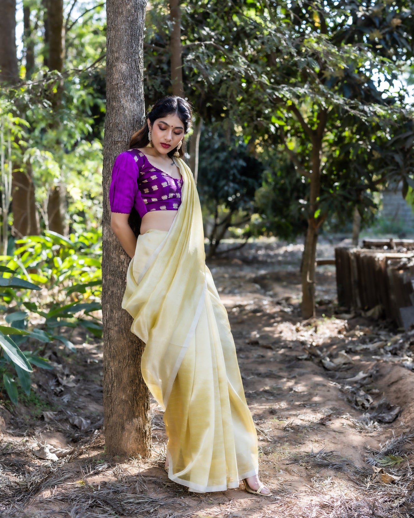 Yellow Chanderi Silk Saree
