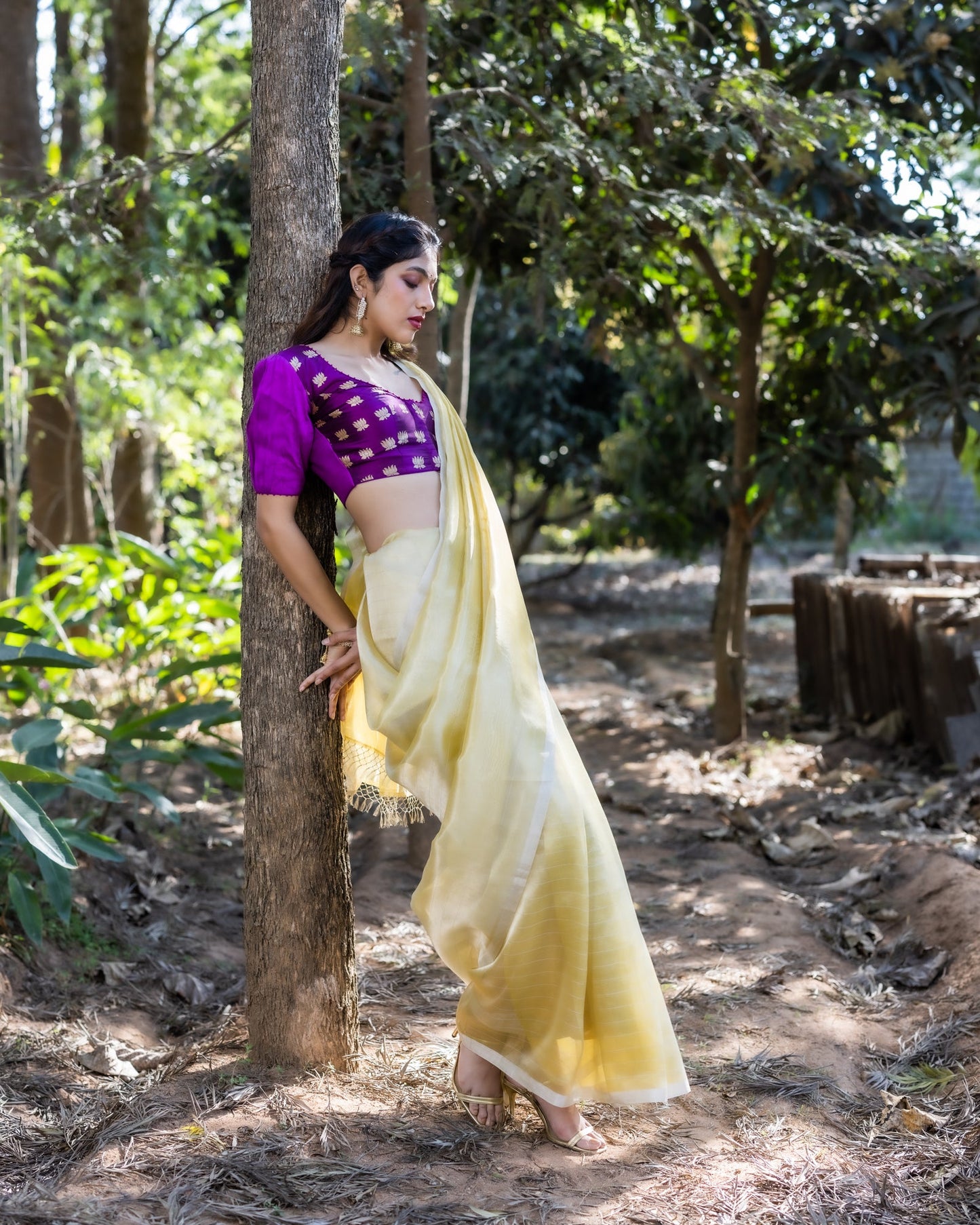 Yellow Chanderi Silk Saree
