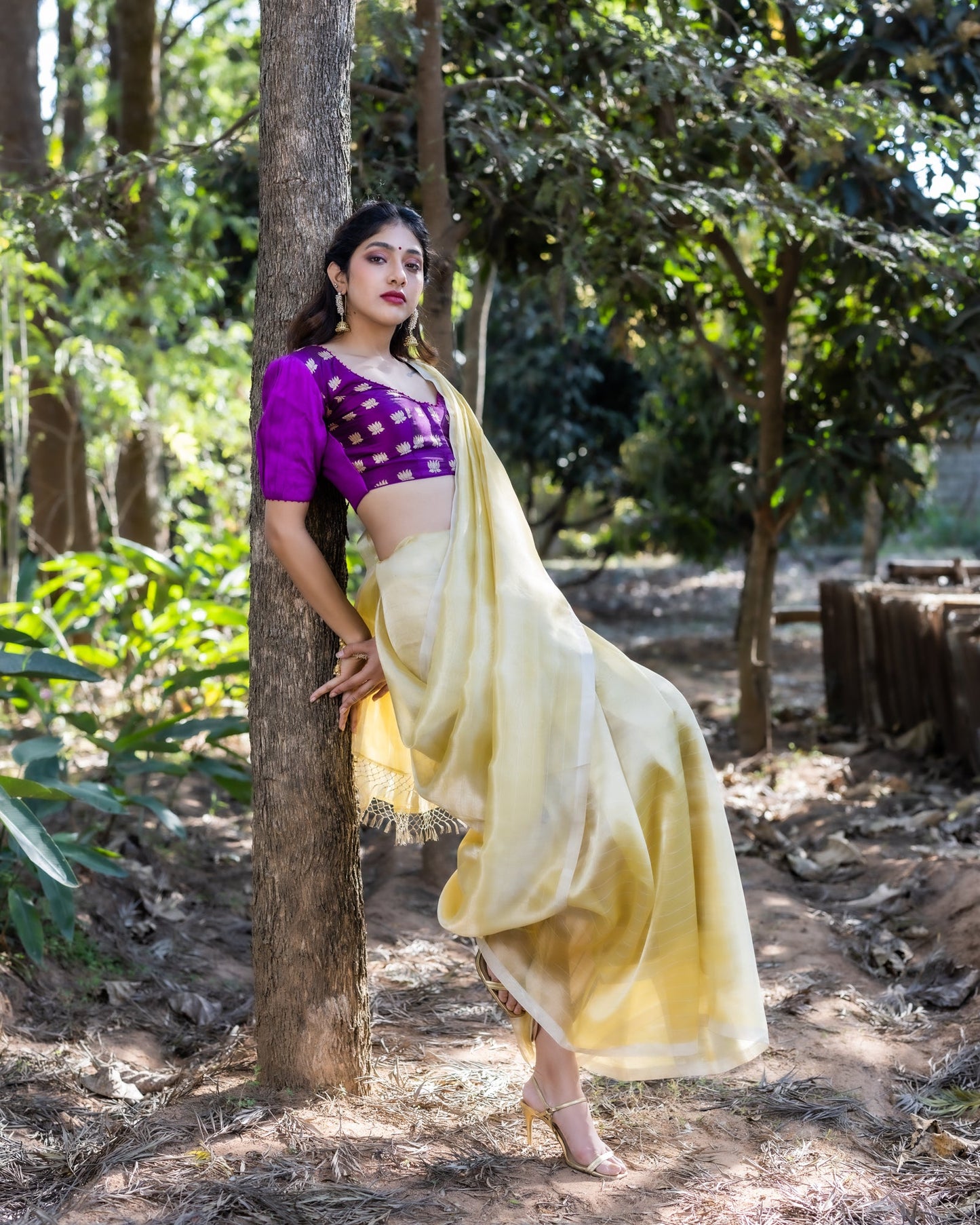Yellow Chanderi Silk Saree