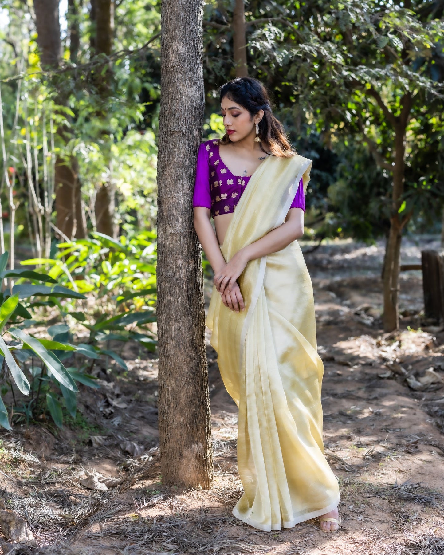 Yellow Chanderi Silk Saree
