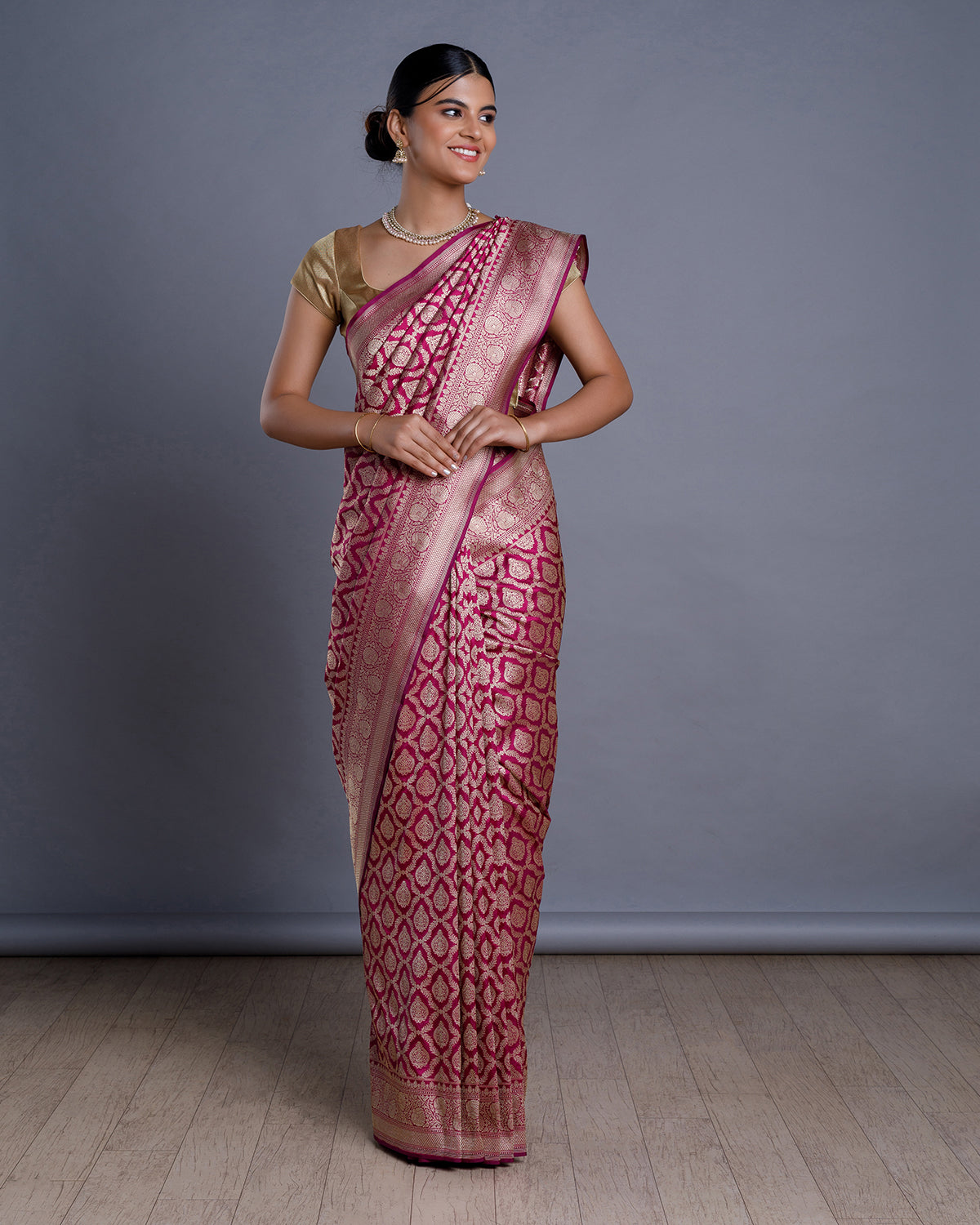 Magenta Banaras Handloom Silk Saree