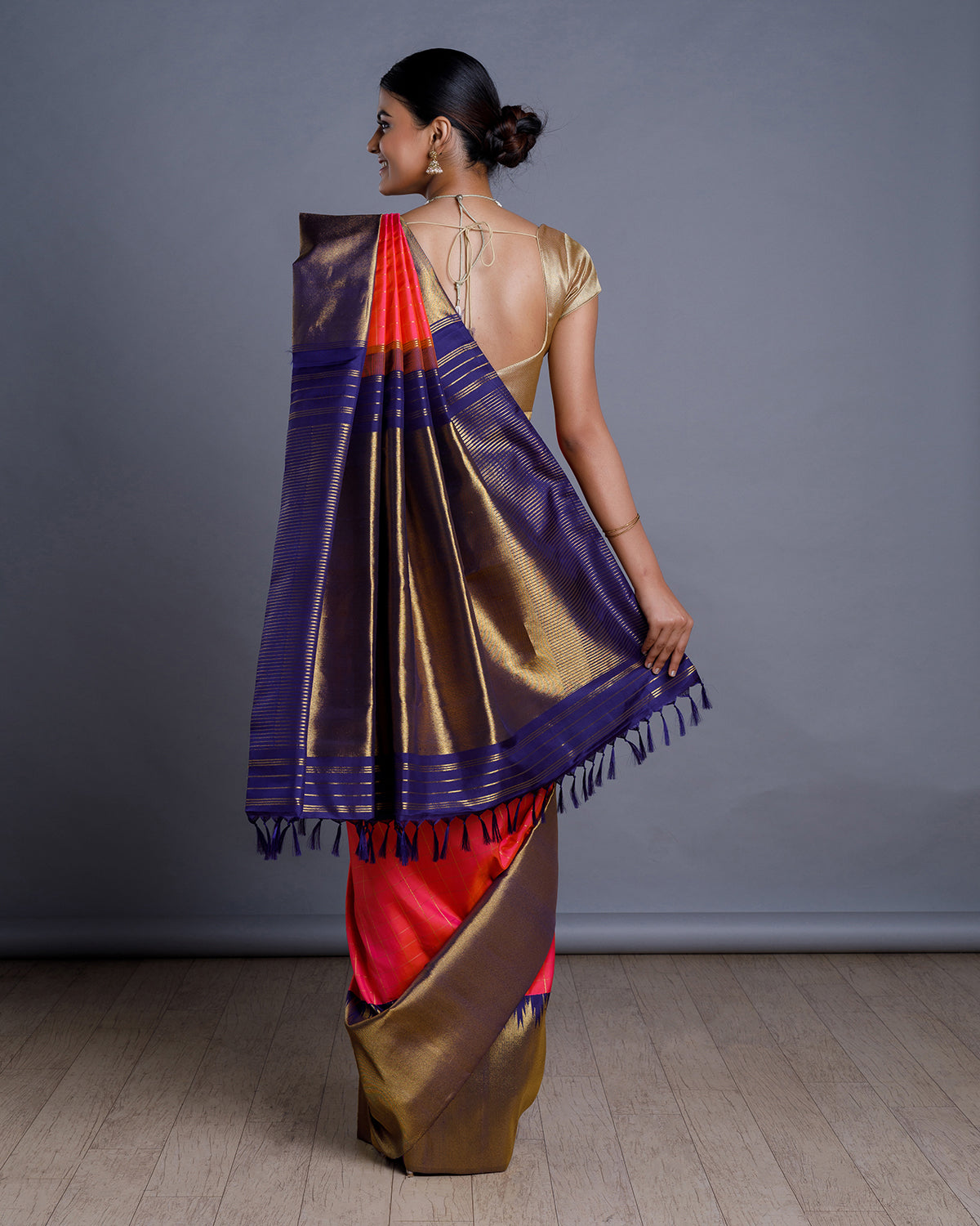 Pink Kanchivaram Handloom Silk Saree