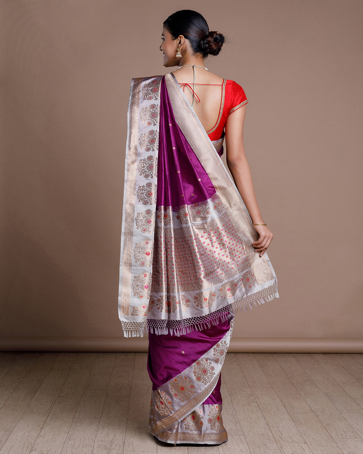 Purple Banaras Handloom Silk Saree