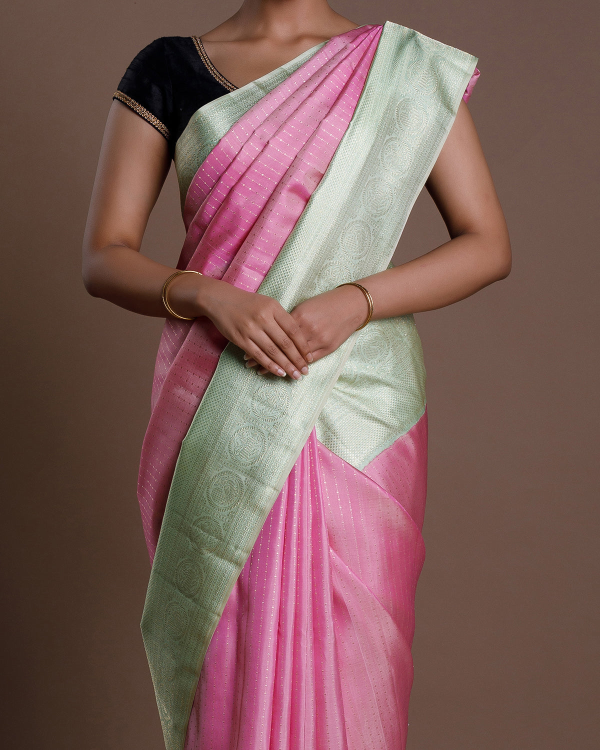 Pink Kanchivaram Handloom Silk Saree