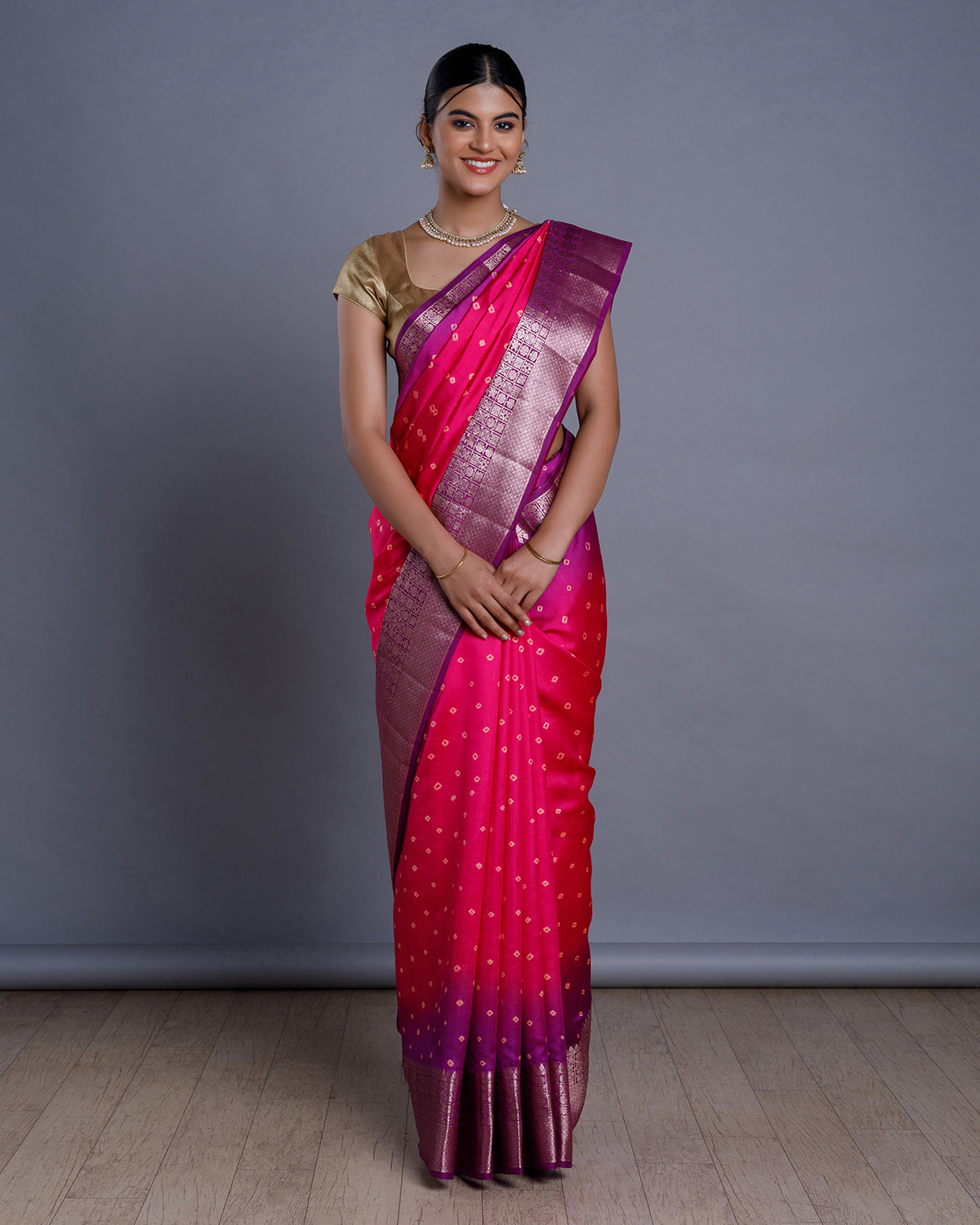 Pink Handloom Silk Saree