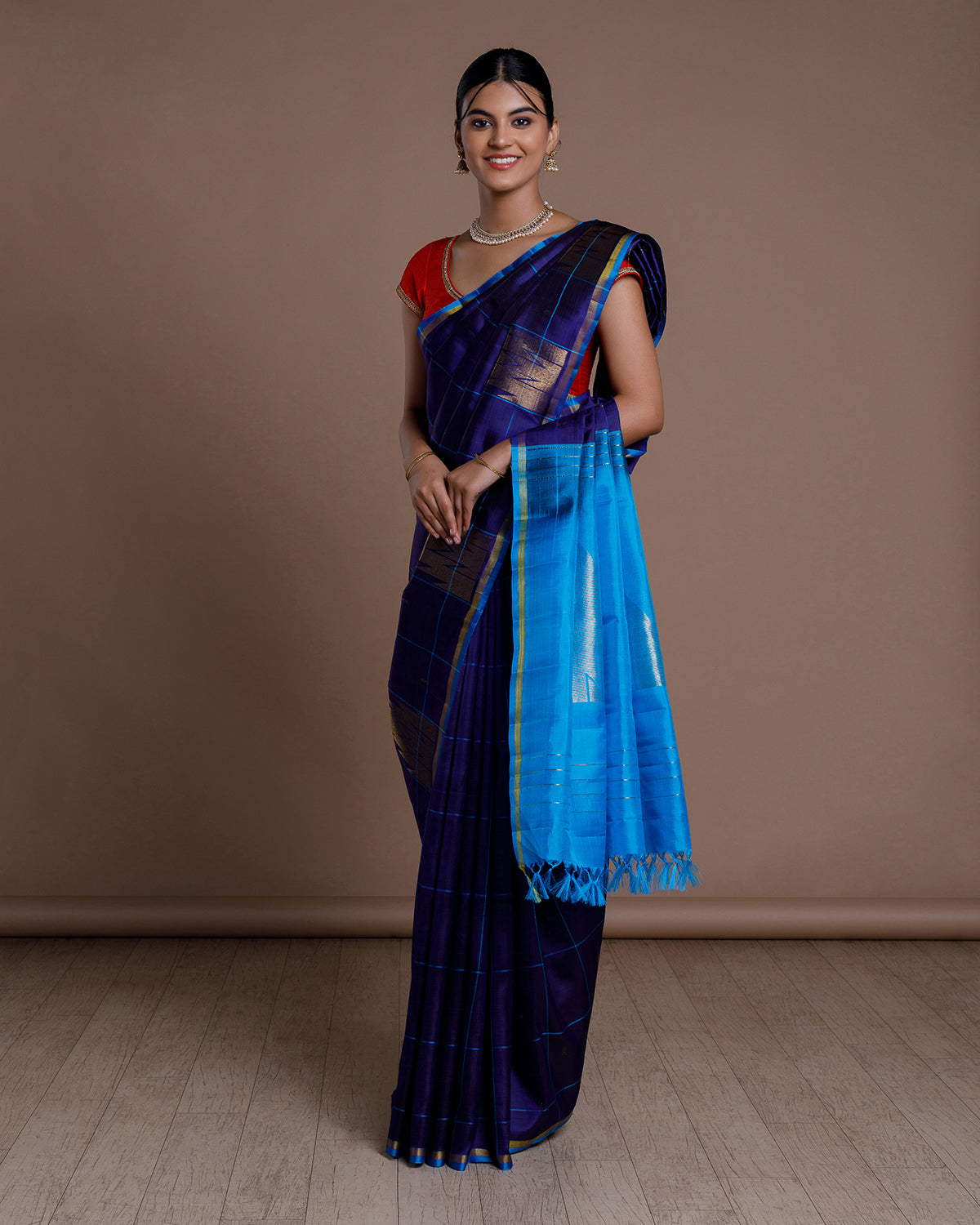 Blue Kanchivaram Handloom Silk Saree
