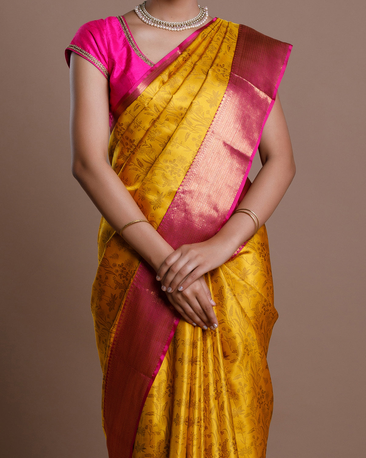 Yellow Kanchivaram Silk Saree