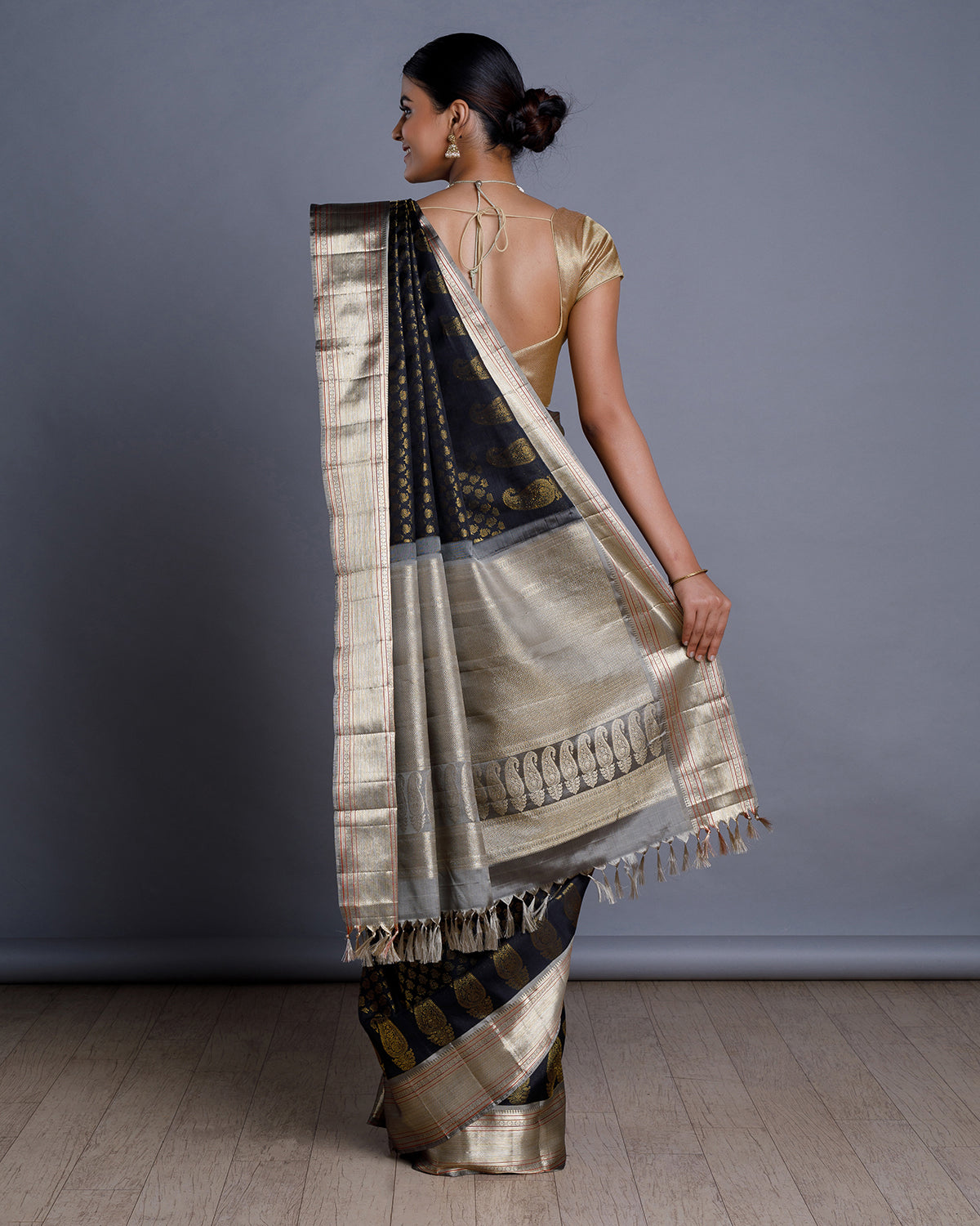 Black Kanchivaram Silk Saree
