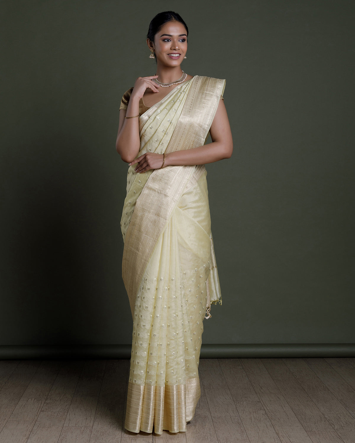 Yellow Handloom Silk Saree