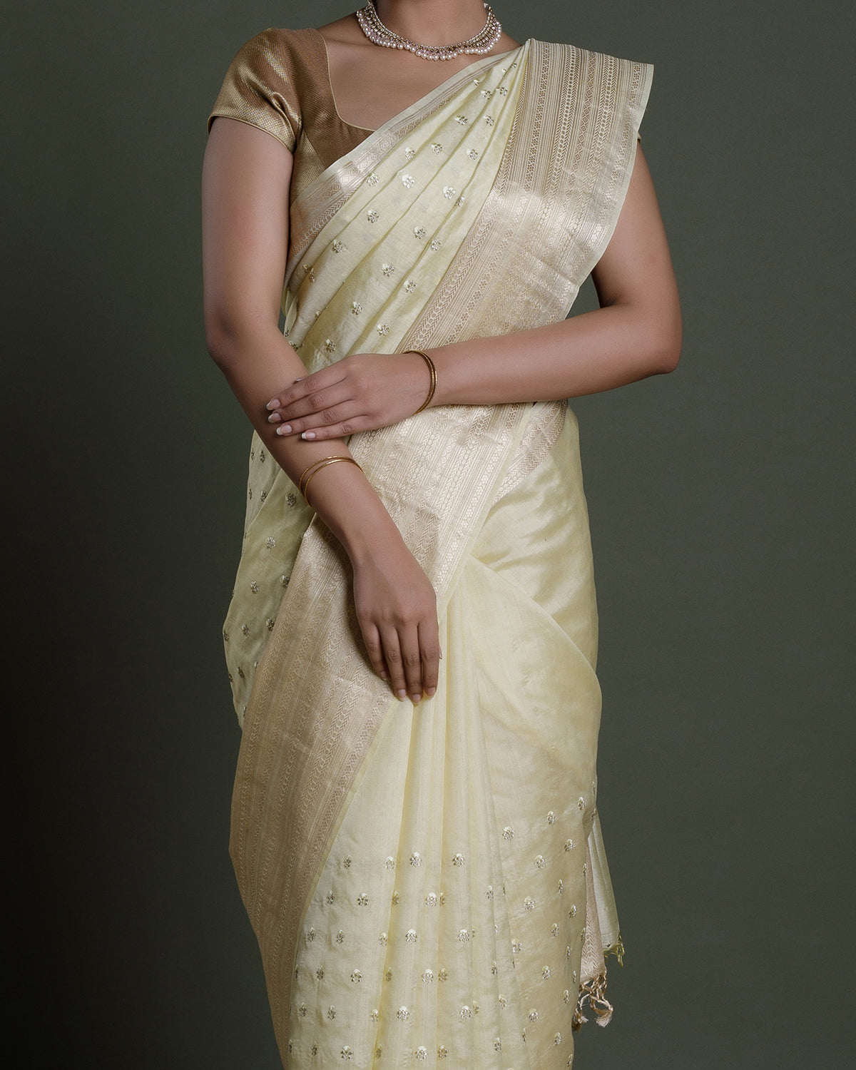 Yellow Handloom Silk Saree