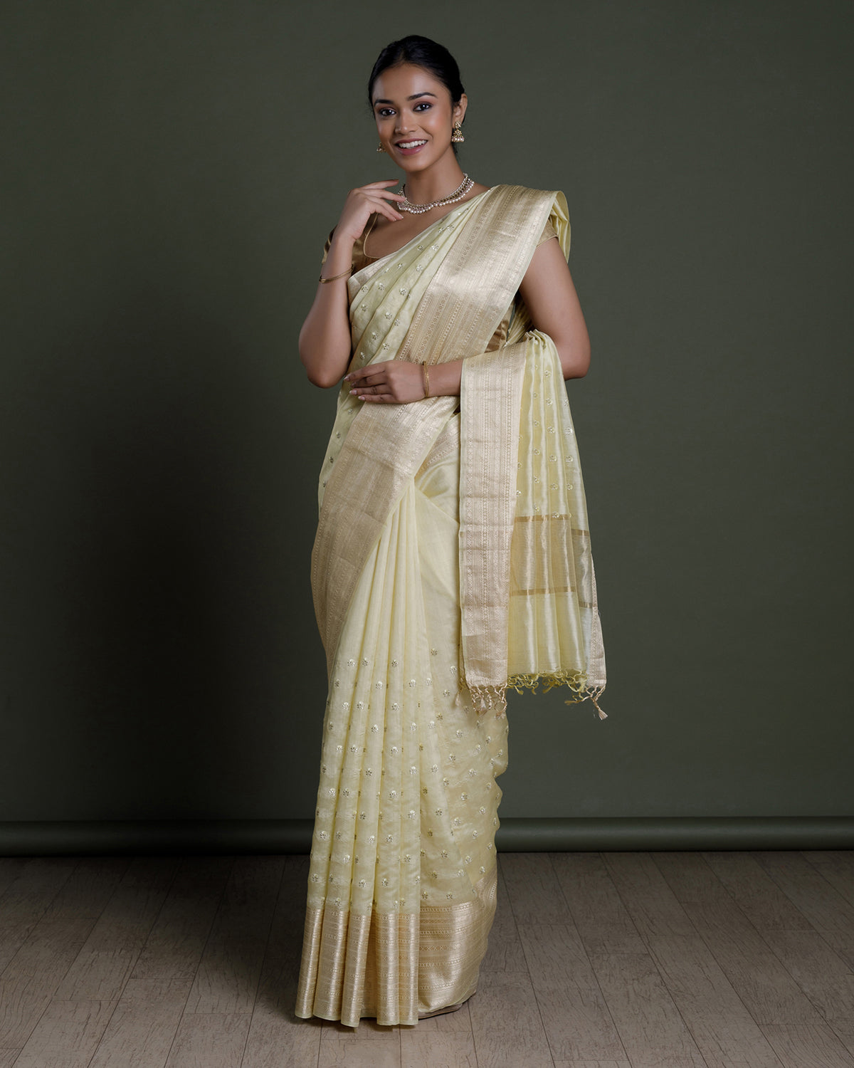 Yellow Handloom Silk Saree