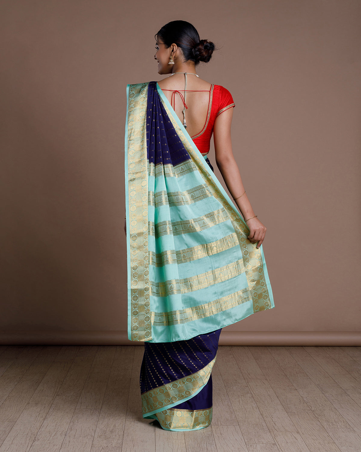 Blue Mysore Silk Saree