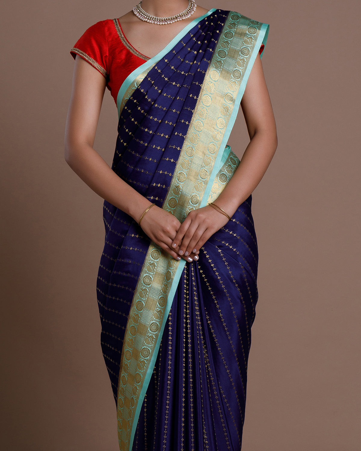 Blue Mysore Silk Saree