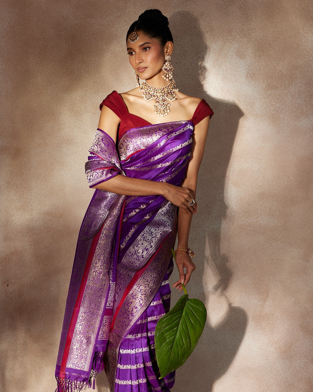 Purple Banarasi Silk Saree