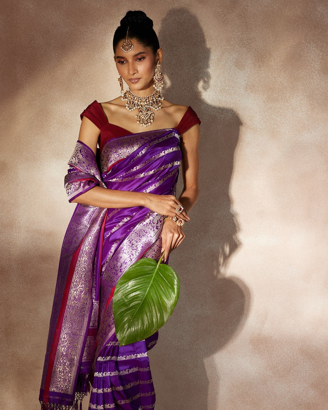 Purple Banarasi Silk Saree