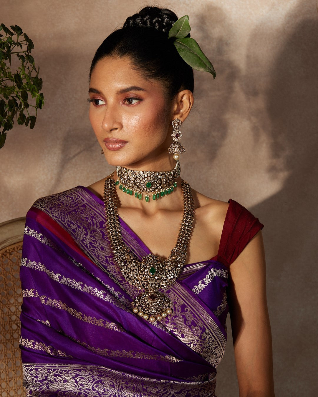 Purple Banarasi Silk Saree